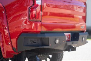 Chevrolet Silverado 1500 Rear LED Bumper - Rough Country - Includes Rough Country Black-Series 2in LED Flush Mount Cubes - '19-'24